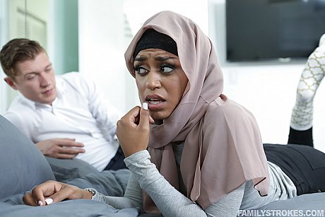 Hispanic with a hijab Havana Bleu licks a monster penis & takes it from ass - Image 8 of 20  in Clothed category   featuring Oliver Flynn, Havana Bleu, Milu Blaze 