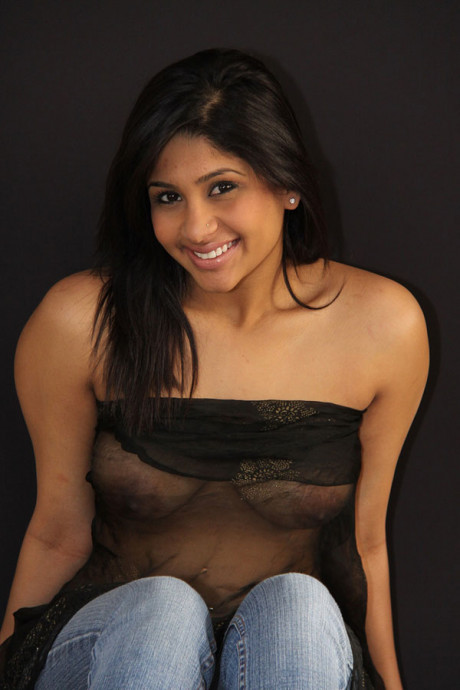 Indian babe shows her huge natural melons in and out of see thru undergarment - #63674
