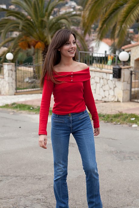 Gorgeous young Lorena B doffs her shirt and jeans and poses undressed in a solo - Image 2 of 20  in Model category   featuring Lorena Garcia 