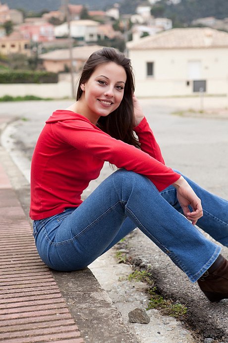 Gorgeous young Lorena B doffs her shirt and jeans and poses undressed in a solo - Image 4 of 20  in Model category   featuring Lorena Garcia 