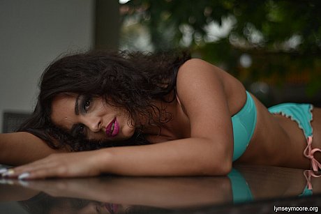 Hot babe Lynsey Moore poses in her undies while smoking in a solo - Image 15 of 15  in Ass category   featuring Lynsey Moore 