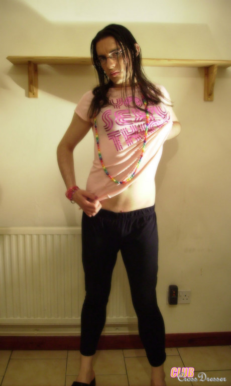 This crossdresser enjoys to put on her sweet pink outfits for the camera - #692280