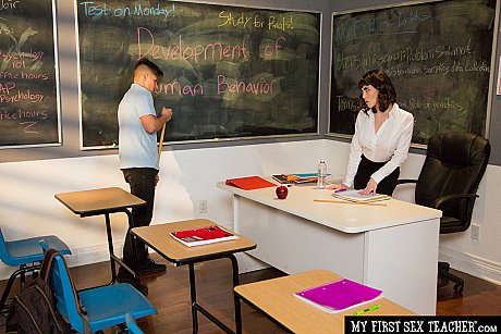 Pretty teacher Audrey Noir gets her melons and snatch dicked by her lover - xxx porn gallery #50088 in Big Cock featuring Jay Romero, Audrey Noir