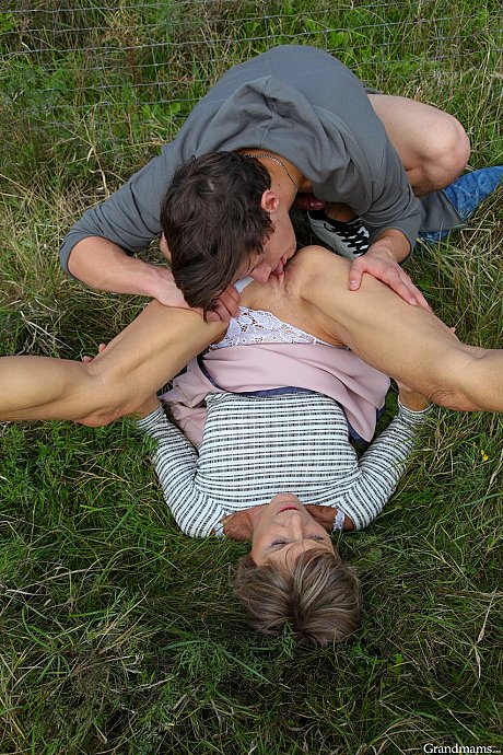 Grandma Irenka S lets a young young lover suck her vagina & fuck her hard outdoors - Image 15 of 20  in Amateur category   featuring Irenka S 