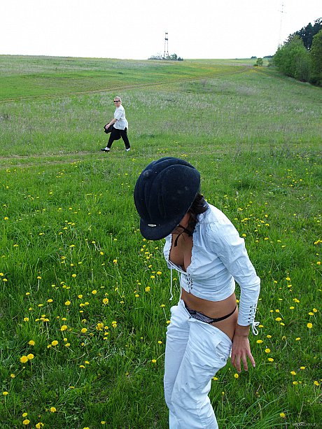 Naughty Polish horse rider Joan White strips completely naked outdoors - Image 4 of 20  in Model category   featuring Joan White 