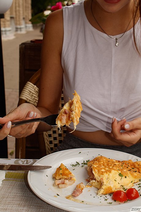 Amateur babe with a ponytail Ira Sedina loses her stockings & shows her booty - Image 2 of 12  in Teen category   featuring Ira Sedina