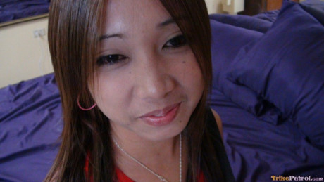 Thin oriental cutie shows her dong blowing skills before getting her booty cummed - #1459879