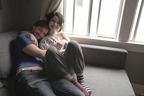 Dark haired teenie Yhivi exposing silky pussy and anus in socks - Image 2 of 15  in Pussy category   featuring Markus Dupree, Yhivi 