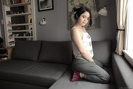 Dark haired teenie Yhivi exposing silky pussy and anus in socks - Image 4 of 15  in Pussy category   featuring Markus Dupree, Yhivi 