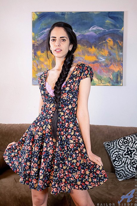 Hot MILF Sailor Sindy spreads her shaved pussy after a charming striptease - Image 1 of 21  in Amateur category   featuring Sailor Sindy 