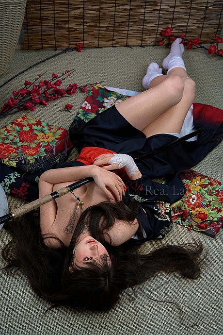 Ravishing girl GF girl with long hair strips to socks and red ankle ties - Image 11 of 21  in Sex Doll category  