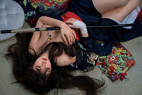 Ravishing girl GF girl with long hair strips to socks and red ankle ties - Image 12 of 21  in Sex Doll category  