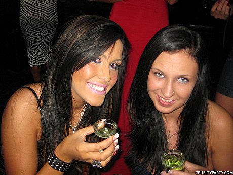 Group of ladies at a male strip club liven the party by jerking rod