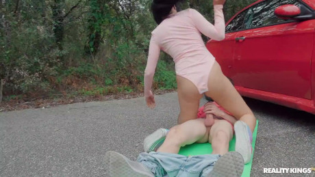 Sleazy pornstar Asia Vargas takes a hardcore doggystye pounding in public - #1220476