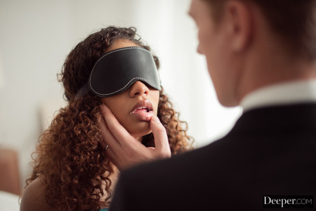 Curly haired black Scarlit Scandal takes a humongous schlong in a hot interracial ride - #1270080
