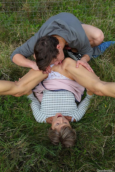 Kinky grandma having outdoor sex with her neighbor's handsome son - Image 15 of 20  in Outdoor category   featuring Irenka 