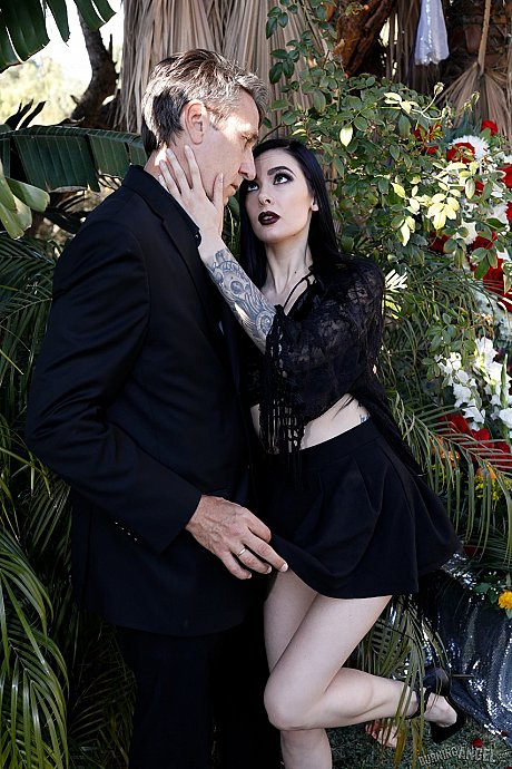 Goth girl girl chick Marley Brinx seduces widow for dirty funeral doggy style fuck - Image 5 of 17  in Pussy category   featuring Steve Holmes, Marley Brinx 