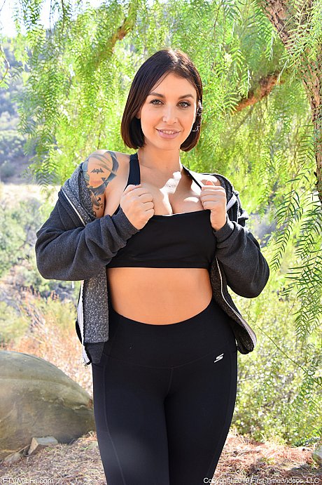 Sporty MILF Ivy toys her horny cunt after flaunting her juicy breasts in public - Image 9 of 20  in Dildo category   featuring Ivy Lebelle 