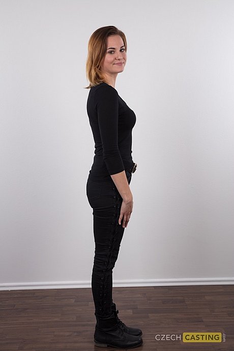 First timer Lucie contains a smile while getting completely nude - Image 3 of 20  in Close Up category   featuring Lucie 