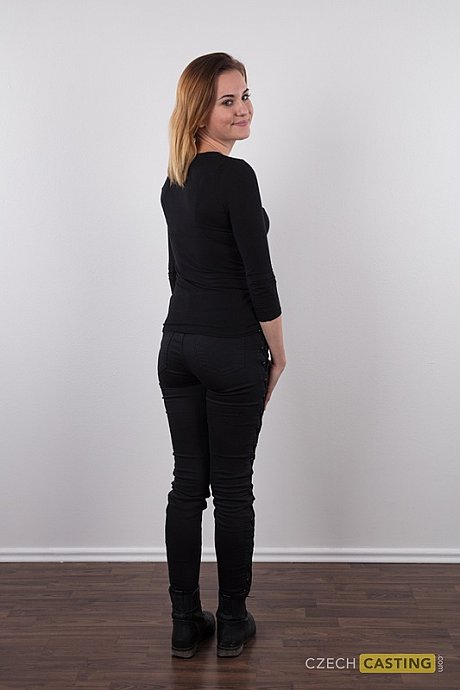 First timer Lucie contains a smile while getting completely nude - Image 5 of 20  in Close Up category   featuring Lucie 