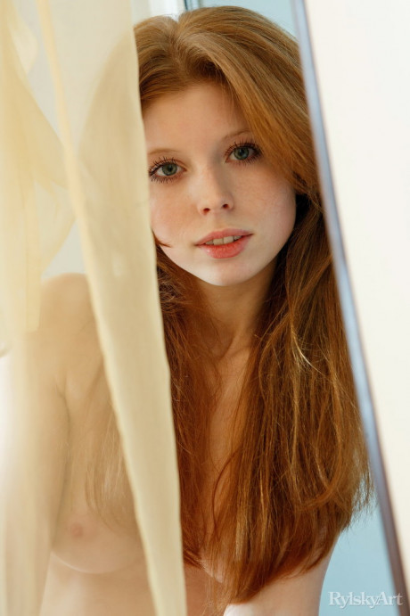 Fresh teen natural ginger head Helena hits upon great poses while totally naked - #397101