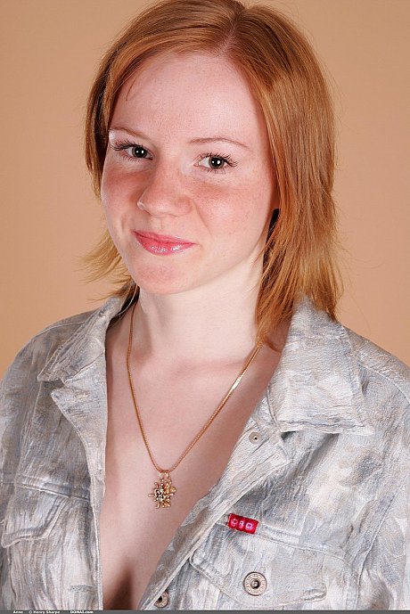 Shy ginger head teen Anne shows her tiny boobies and butt in a solo show - Image 1 of 20  in Legs category   featuring Anne 