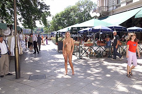Blondy young Krisztina removes her yellow dress and flaunts her body in public - Image 18 of 20  in Pussy category   featuring Krisztina 