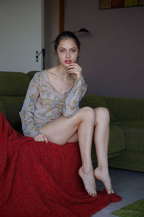Innocent teenie slut girlfriend chick Clarice A flashes a tiny tit before getting completely naked - Image 1 of 16  in Pussy category   featuring Clarice A 