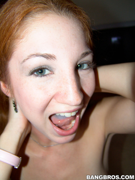Sexy redhead Stefanie Renee unveils her humongous boobies before blowing a monster rod - #1538846