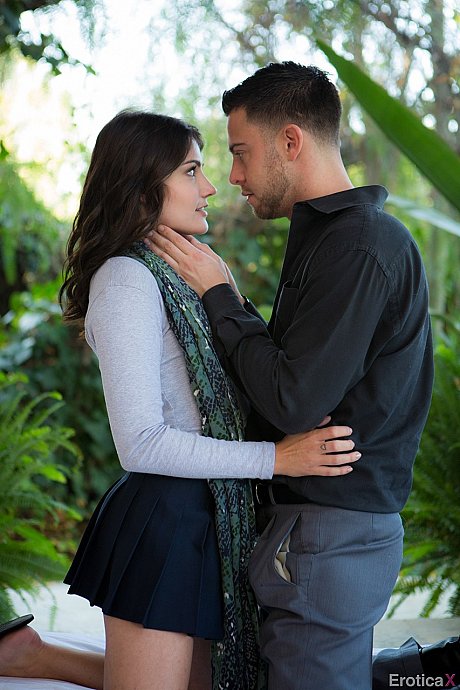 Gorgeous brunette teenie Adria Rae teases & undresses Seth Gamble outdoors - Image 1 of 16  in Model category   featuring Seth Gamble, Adria Rae 