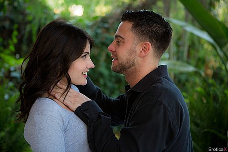 Gorgeous brunette teenie Adria Rae teases & undresses Seth Gamble outdoors - Image 6 of 16  in Model category   featuring Seth Gamble, Adria Rae 