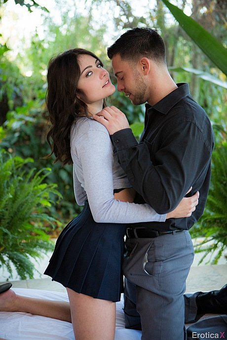 Gorgeous brunette teenie Adria Rae teases & undresses Seth Gamble outdoors - Image 9 of 16  in Model category   featuring Seth Gamble, Adria Rae 