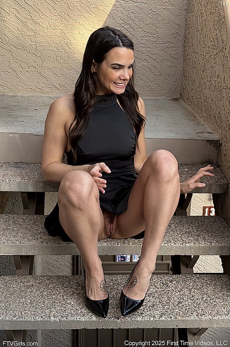 Brunette amateur Ivy models undergarment and heels during solo action