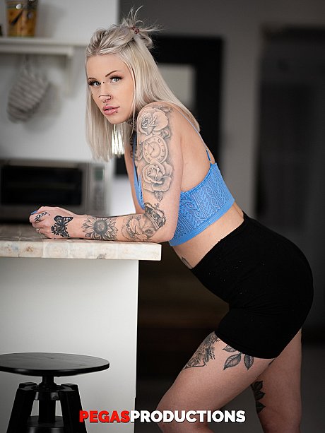 Inked cutie Princess 69 & ebony doll Cherry Glazed strip nude and pose - Image 1 of 21  in Teen category   featuring Princess 69, Cherry Glazed 