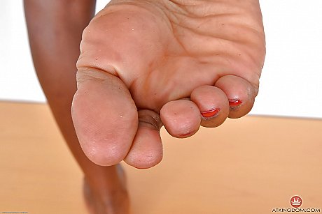 Older black woman showing off sweet legs and painted toenails - Image 11 of 16  in Close Up category   featuring Bailey 