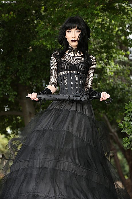 Goth pornstar in black Charlotte Sartre rides Ryan Madison's penis in the bed - Image 2 of 16  in Outdoor category   featuring Ryan Madison, Charlotte Sartre