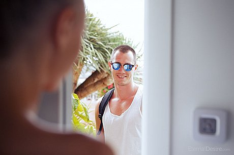 Fresh young blonde girl gf woman blows off her masseur after a relaxing hot oil massage - Image 2 of 16  in Model category   featuring Nancy A 