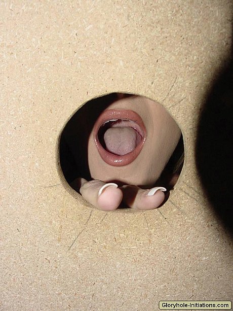 Thin skank gf girl Leanne gagging herself with a large dick & eating cum at a gloryhole - Image 8 of 20  in Amateur category   featuring Leanne 