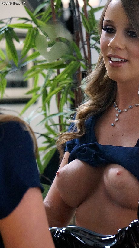 Classy pornstar Alexis Adams showcases her perfect breasts in front of a mirror - Image 16 of 17  in Outdoor category   featuring Ryan Madison, Alexis Adams 