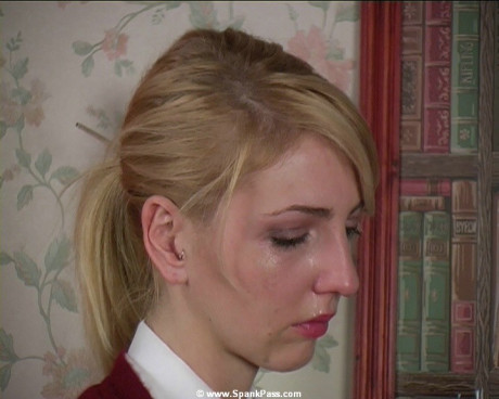 Blonde student has her booty turned bright red by her schoolteacher - #260309