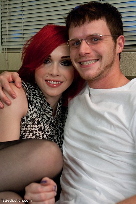 Redheaded tgirl with enormous boobies Sarina Valentina receives a blowjob from her fiance boyfriend dude - Image 2 of 20  in Shemale category   featuring Sarina Valentina, Brian Bonds 