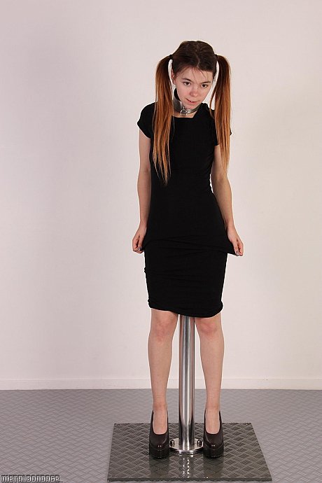 Collared teen Lina Roselina impales her snatch on an adjustable dildo stand - Image 16 of 16  in Dildo category  