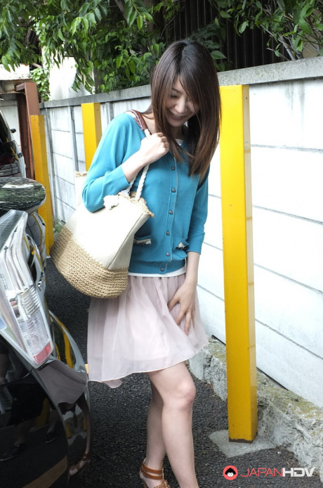 Japanese whore gf girl Tomomi Matsuda gives a oral sex in a bathroom before upskirt play - #1484592