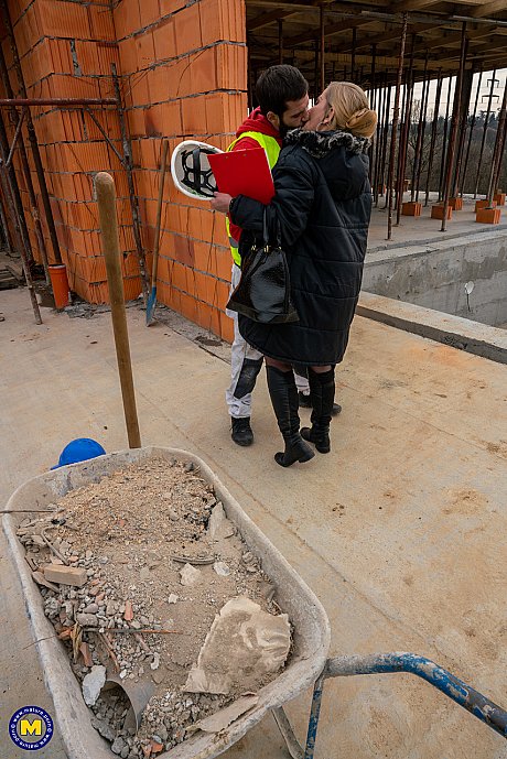 Mature supervisor Layla blows and fucks two construction workers - Image 4 of 21  in Pussy category   featuring Layla 