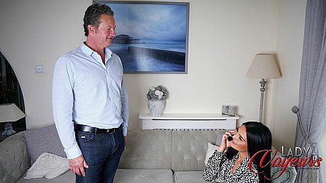 British chick Roxee Couture lifts up her miniskirt while a husband man guy jerks off - Image 2 of 17  in Amateur category   featuring Roxee Couture 