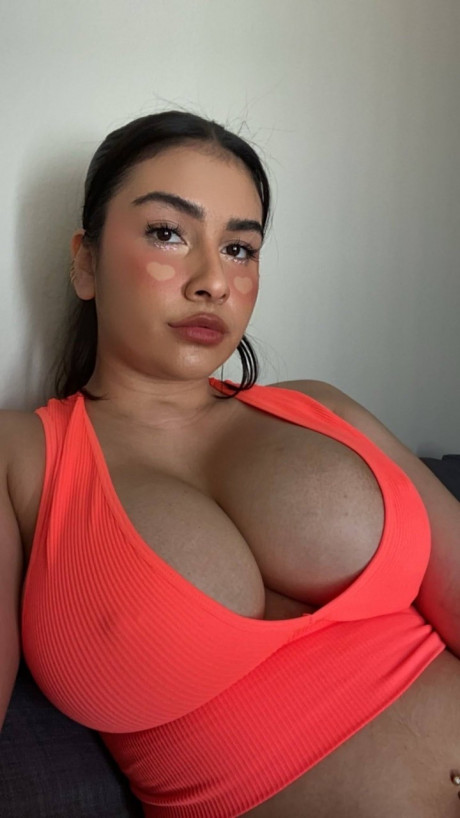 Redheaded latina Angel teasing with her large boobies in her compilation - #1308160