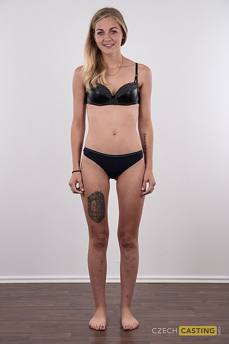Yellow-haired teen Marcela shows her very tiny breasts wearing a black thong - Image 5 of 16  in Babe category   featuring Marcela 