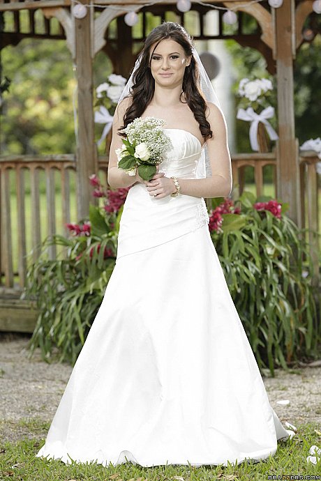Pretty bride Kymberlee Anne getting undressed on her wedding day - Image 1 of 16  in Outdoor category   featuring Kymberlee Anne 