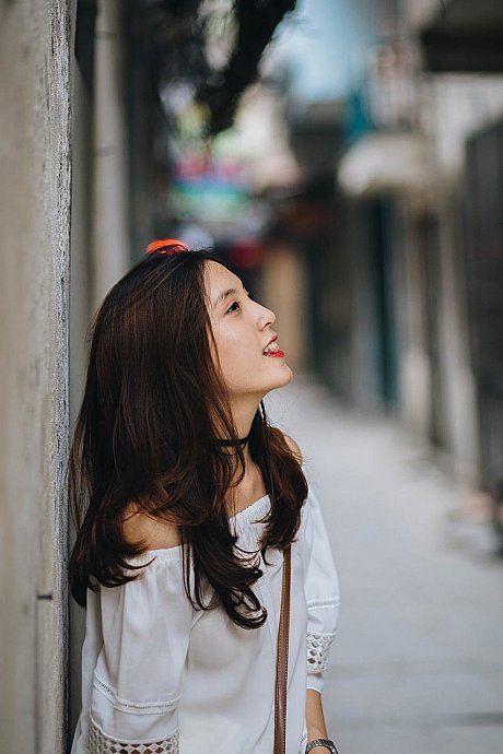 Adorable oriental sluts posing in their hot white outfits in public - Image 4 of 21  in Outdoor category  