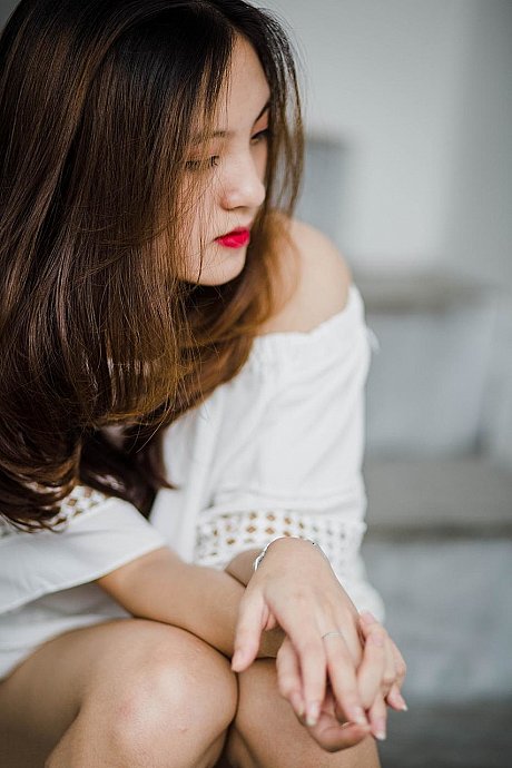 Adorable oriental sluts posing in their hot white outfits in public - Image 12 of 21  in Outdoor category  